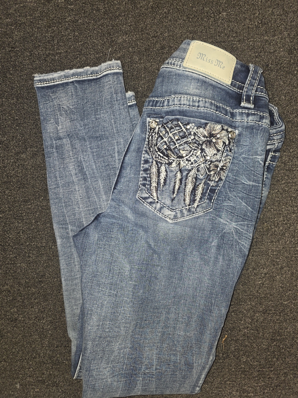 Miss Me Light Blue Embroidered Women's Jeans